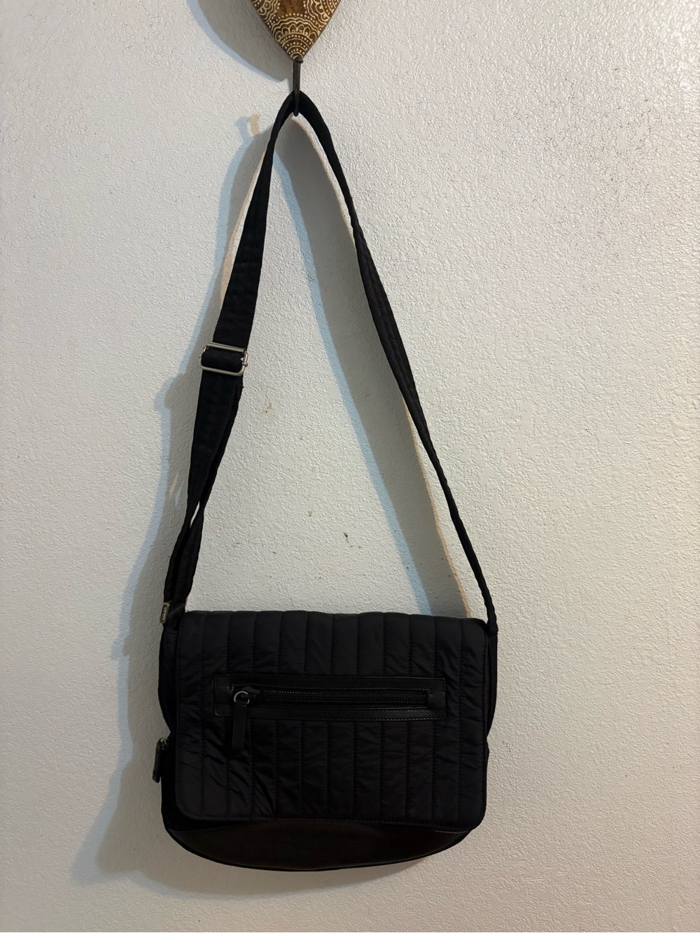 Ralph Lauren Black Quilted Crossbody Messenger Bag - Men